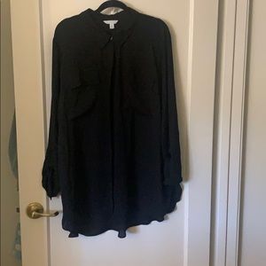 Sheer, black long sleeve shirt